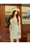 Mint Green Linen Dress with Front Buttons and Belted Straps - 3
