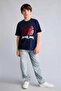 100% Cotton Loose Fit Straight Leg Light Blue Jean Trousers for Boys H2152A826Au - 2