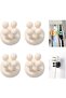 Adhesive Hook Silicone Nail-Free Toothbrush and Towel Holder (Black)