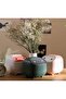 Mini desktop trash can with print, white - 4