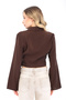 Women's Brown Double-Breasted Shirt Stylish Casual Modern Shirt - 6