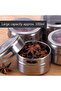 Four-piece magnetic stainless steel seasoning jar set, silver - 4