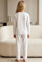 White Patterned Cotton Lycra Knitted Pajama Set26241165 - 5