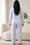 Blue Patterned Embroidered Cotton Lycra Large Size Oversized Knitted Pajama Set26240874 - 3