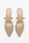Calista Women's Lace Mesh Embroidery and Bead Detailed Heeled Shoes Wedding Dress Shoes 9cm - 3