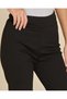 Senior Girls Black Wide Waistband Flared Leggings - 4