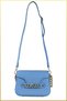 Lia Women's Hand and Shoulder Bag with Chain Buckle Accessories - Blue - 7
