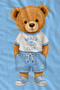 Cute Teddy Bear Red and White Striped Patterned 70X150 Beach Towel - Digital Printed Bath Towel - 3