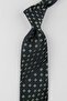 Black Small Pattern Italian Silk Pleated Tie Est228 - 3