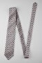 White Burgundy Motif Pattern Italian Silk Pleated Tie Est253 - 5