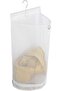 Hanging Semi Round Storage Mesh Bag,Collapsible Laundry Hamper Basket with Durable Hanger (Bla