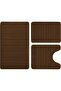 Beige Memory Foam Bathroom Rug Set 3 Piece, Non Slip Extra Soft Absorbent Bath Mats, Machine