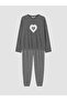Crew Neck Printed Women's Pajama Set (W6) - 6