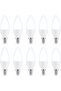 مجموعة من 10 لمبات إضاءة LED فائقة السطوع E14، لون أبيض بارد، 7 وات، للثريات ومصابيح الحائط، بدون خاصية التعتيم