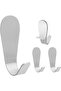 4 Self-Adhesive Towel Hooks – Stainless Steel, No Drilling Required, Suitable for Bathrooms and Kitchens