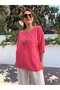 Italian Cotton - Linen Textured Blouse with Pendant Pink - 2