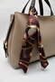 Women's Beige Brown Large Size Inner Pocket Double Handle Scarf Detailed Useful Cross Strap Hand and Shoulder Bag - 7
