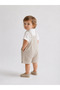 Linen Baby Boy Special Occasion Set – Hat and Shirt Salopet Shorts Set - 4