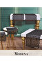 Living Room Set Dowry Set Modena Model Black Tulle Embroidered Runner Set 5 Pieces - 5