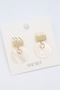 Vip Gold Round Plate Design Stone Detailed Seashell Model Luxury Tarnish-Resistant Steel Stylish Earrings 35mm