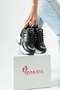 New Season Black and White Hidden Wedge Heel Sneakers Heel Height Total 10 cm - 6