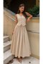 Women's Double Vest - Skirt Set with Pocket Detail and Flared Skirt - 2