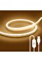 شريط إضاءة LED يعمل باللمس عبر USB بلون أبيض دافئ 3000K، 5 فولت، 16.4 قدم/5 متر، 600 مصباح LED عالي السطوع، حبل إضاءة نيون LED