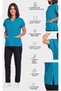 Women's V-Neck Bat Sleeve Beige, Stone, Turquoise, Cobalt Blue, Lycra Belinda Scrubs Nurse Single Top - 6