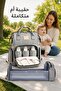 1 Oxford Waterproof Foldable Crib Diaper Backpack Travel USB Charging Large Capacity Sunshade