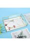 Glass Makeup Organizer Box, Elegant Open Tray Storage Display for Vanity Bathroom Hand Welded Brass - 6
