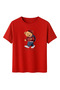 Women's Red Teddy Bear Printed T-Shirt Life Is a Journey Comfortable Fit Cotton - 2