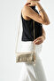 Gold Wallet Bag with Chain Strap and Buckle Women's Crossbody Bag