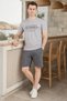 Men's Two-Piece Set 100% Cotton, Summer, Gym, Athlete, Football, Fitness, Jogging, Home Wear Anti-Sweat - 2