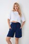 Women's Muslin Shorts High Waist with Pockets Oversize 100% Cotton