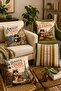Traveler Fun Cat Patterned 4-Piece Throw Pillow Cover Set - 2