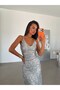 Strappy Sequin Dress - Gray - 3