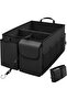 3-Compartment Collapsible Car Trunk Organizer, Storage Box with Adjustable Straps & Non-Slip Bottom,