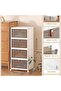 4-Tier Plastic Storage Boxes,Folding Storage Boxes with Magnetic Doors&Wheels,for Home Living - 2