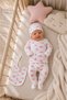 Newborn Baby Girl 5-Piece Hospital Discharge Set Pink Cloud Patterned Organic 100% Cotton - 3