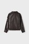 Oversize suni deri biker ceket - 7