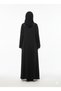 Black Abaya | Gold Trim Ribbon Detailing | Dramatic Bell Sleeve Silhouette | Rizqé Luxury Modest Wear - 3