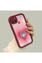 Realme C25/C25S/C12 Compatible Pink Gradient Heart Spider Web Pattern Silicone Case