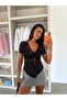 Lace Blouse with Tie Front - Black