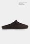 Arem Brown Inner-Outer Leather Suede Bow Detail Flat Sole Women's Slippers - 2