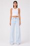 Women's Snow Blue Lycra Wide Leg Jean – High Waist Stretchy Wide Leg Jean Pants