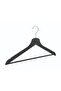Wooden M002-Çb Trouser Hanger, Shirt Hanger Black Color 3 Pieces - 3