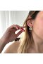 Gold Crushed Bead Earrings - 2