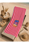 Red Striped Retro Canister Motif 70X150 Beach Towel - Digital Printed Fade-Resistant Bath Towel - 5