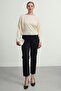 Women's Slim Mercerized Asymmetrical Cut Boat Neck Knitwear Sweater - 4