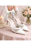 Mesh White Pearl Evening Dress Shoes
